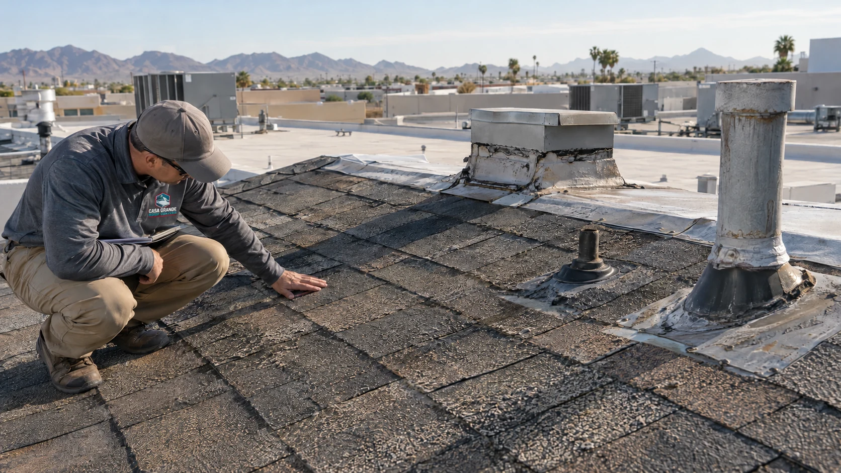 Commercial roof condition review for Shingle Roof Coating